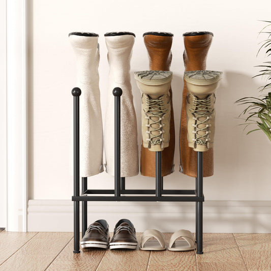pickpiff Shoe rack Standing Metal Black - Freestanding shoe cabinet, shoe rack for dorm, closet, entryway, bedroom, patio, outdoor, hallway, shoe rack organizer for 4 pairs.