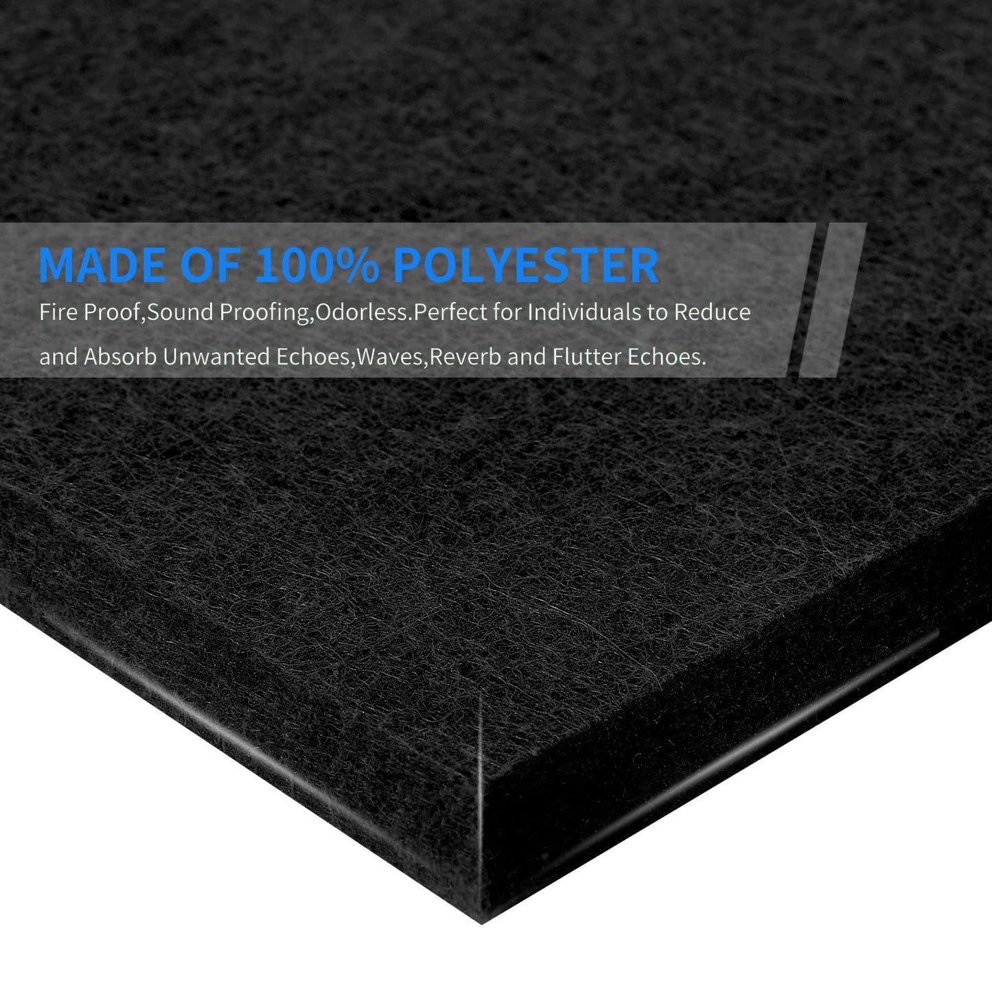 Rdutuok 12 Pieces Acoustic Panels, 30 x 30 x 1 cm High Density Acoustic Panel Soundproofing Panels for Recording Studio, Office, Studio, Sound Treatment, and Wall Decoration (Black)
