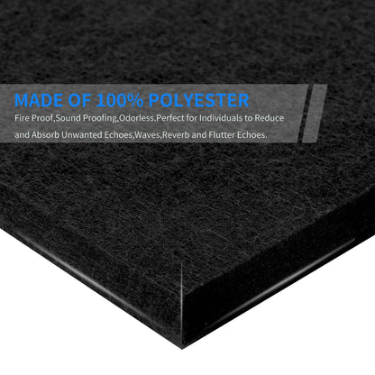 Rdutuok 12 Pieces Acoustic Panels, 30 x 30 x 1 cm High Density Acoustic Panel Soundproofing Panels for Recording Studio, Office, Studio, Sound Treatment, and Wall Decoration (Black)