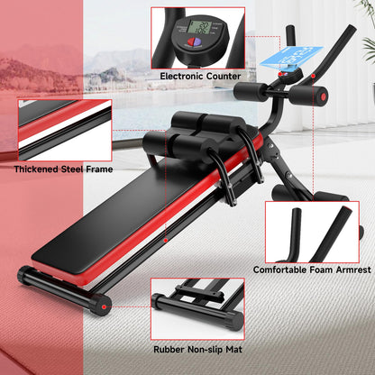 Abdominal Trainer Ab Machine for Home Multifunctional Fitness Equipment for Full Body Workout with LCD Monitor Abdominal Muscle Trainer up to 150kg