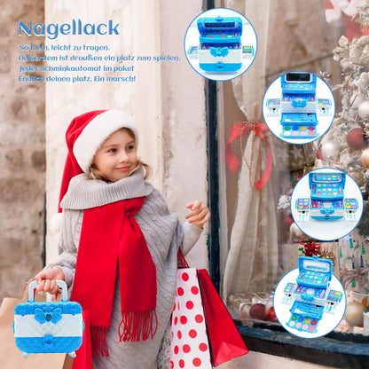 Children's makeup set girls' toy gifts - Frozen washable makeup case for children, kids makeup makeup set games, toys for girls Christmas birthday gifts for girls 4-12 years.
