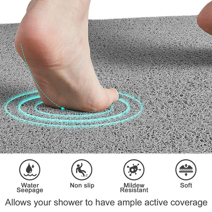 Non-slip shower mat, 80 x 80 cm Soft Comfort bathtub mat with drainage holes, Anti-mold, Quick drying, washable PVC shower mats, for wet areas, safe for children and elderly.