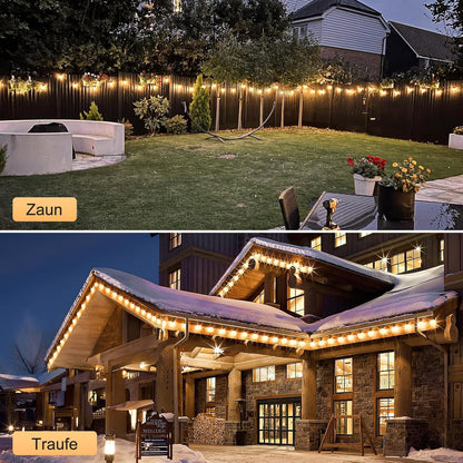Seklin LED Outdoor String Lights Bulbs Power - Outdoor String Lights 30M with 50+2 G40 IP44 Weatherproof Bulbs for Indoor Outdoor Garden Balcony Camping Party Decoration
