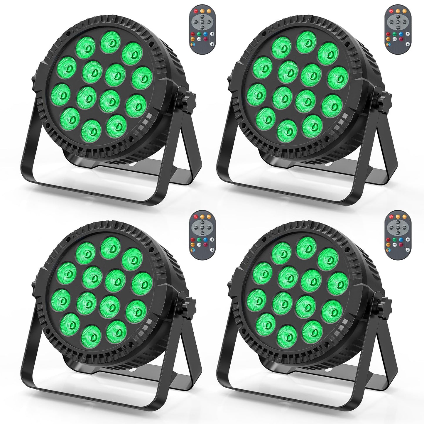 HOLDLAMP 84W LED Par Lights, 14 LED Stage Lights DMX512 4-in-1 RGBW Par Lighting with Remote Control Disco Light for Party Stage DJ Show Bar Halloween Christmas (4 Pack)