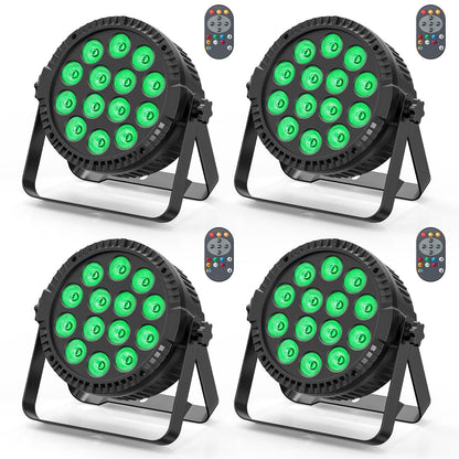 HOLDLAMP 84W LED Par Lights, 14 LED Stage Lights DMX512 4-in-1 RGBW Par Lighting with Remote Control Disco Light for Party Stage DJ Show Bar Halloween Christmas (4 Pack)
