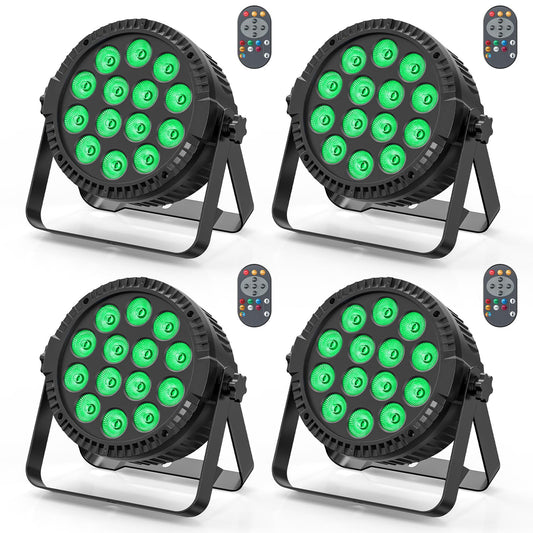 HOLDLAMP 84W LED Par Lights, 14 LED Stage Lights DMX512 4-in-1 RGBW Par Lighting with Remote Control Disco Light for Party Stage DJ Show Bar Halloween Christmas (4 Pack)