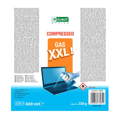 D.RECT compressed air spray 4x600ml | Air duster PC cleaning kit Cleaning Spray Cleaner | Compressed air cleaner for cleaning keyboard, computer, camera, phone