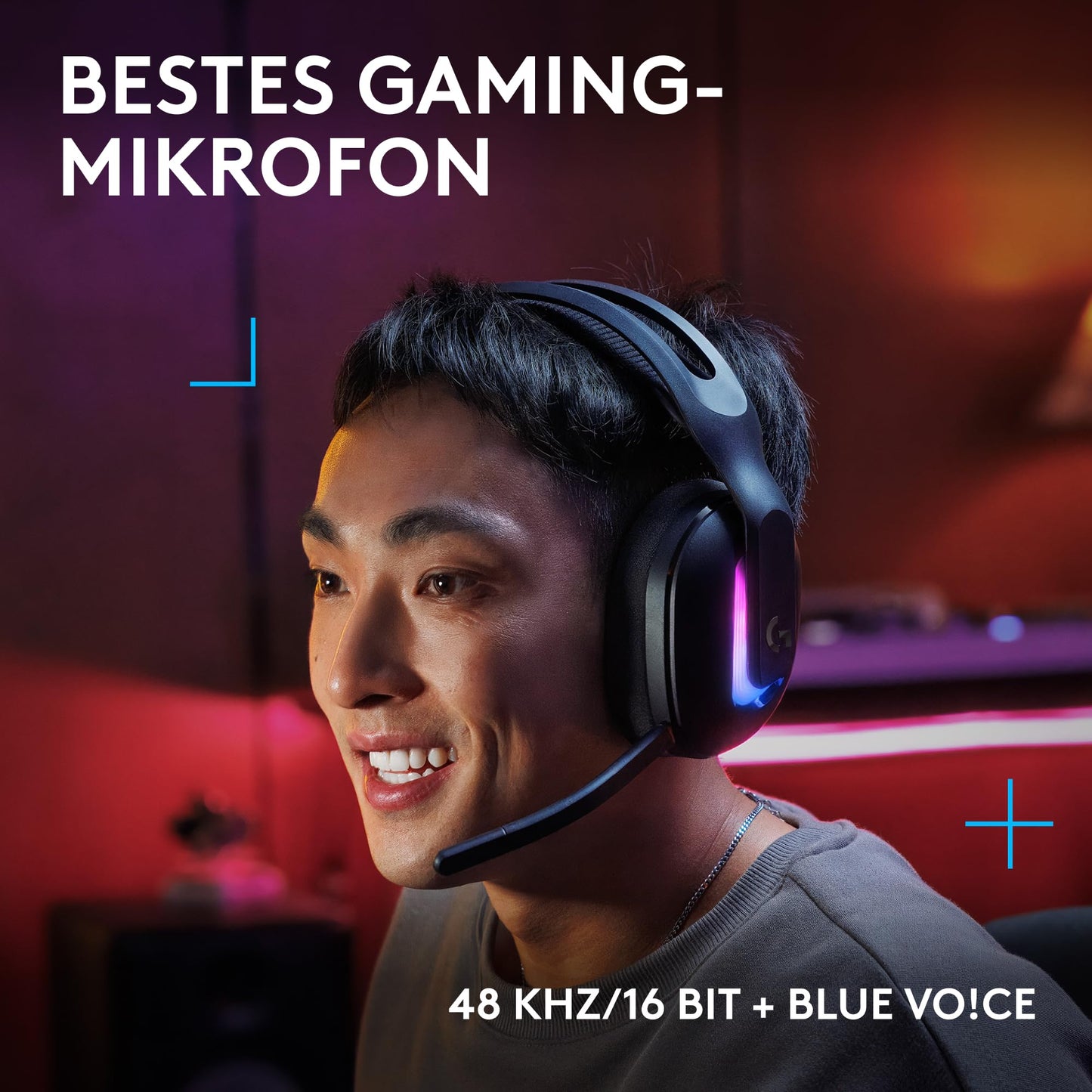 Logitech G G522 LIGHTSPEED wireless gaming headset, LIGHTSYNC RGB, microphone and advanced synchronized audio, Tri-connectivity with LIGHTSPEED, Bluetooth, USB-A to USB-C for PC - Black