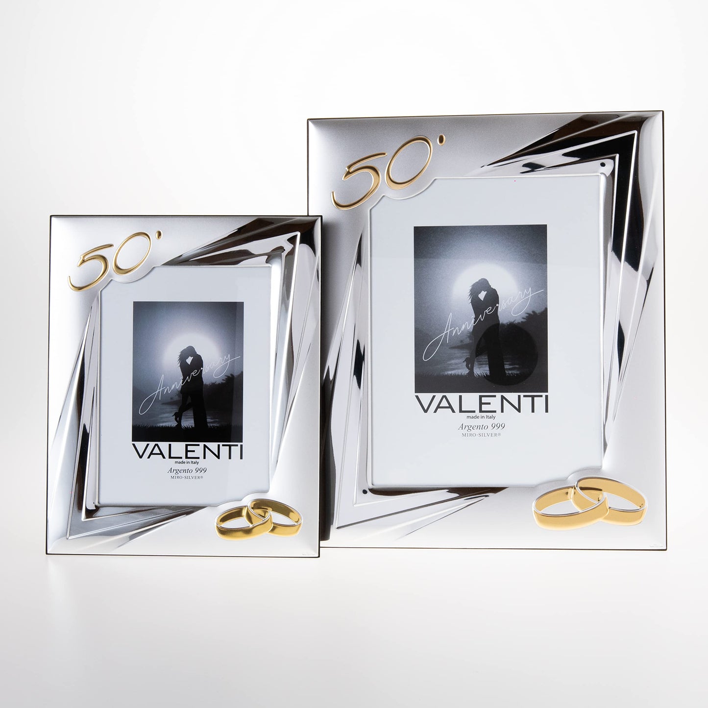 Valenti&Co silver picture frame, 18 x 24 cm. Perfect as a gift for the golden wedding anniversary - 50 years of marriage or for the 50th parent, grandparents, or mom and dad.