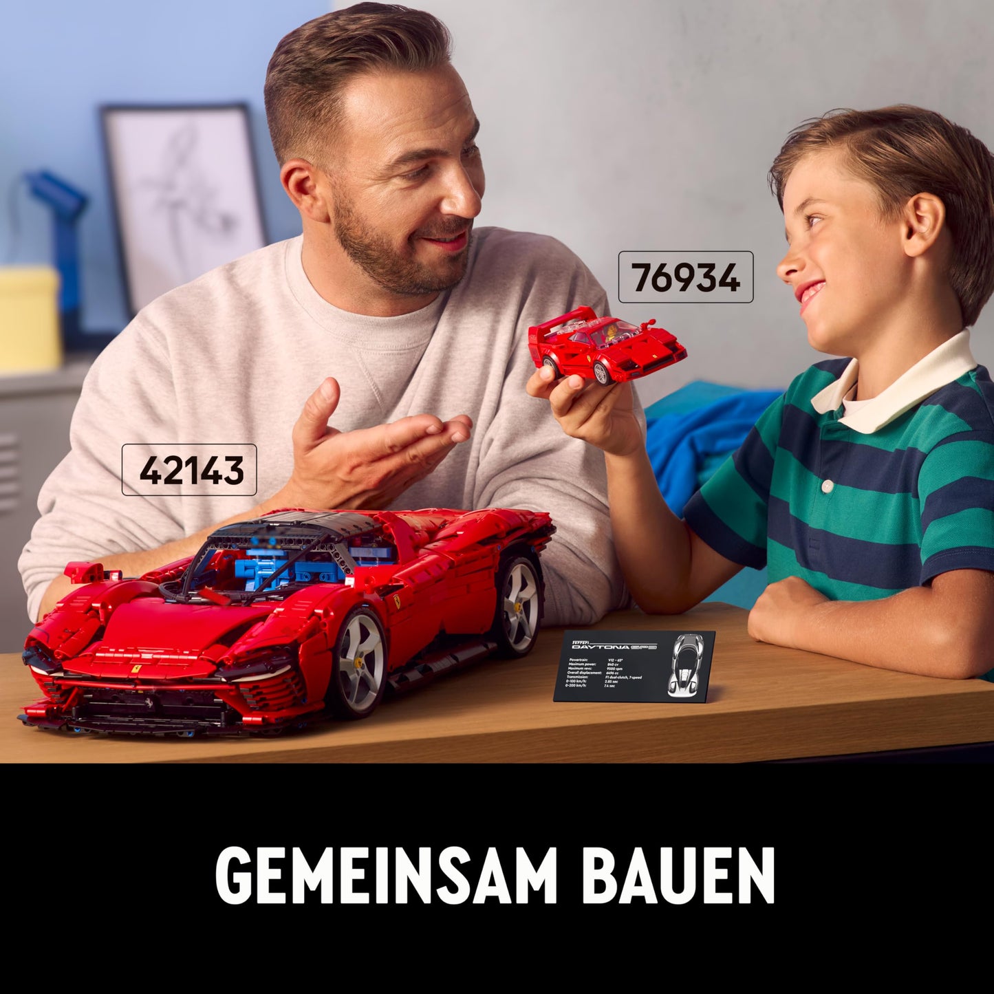 LEGO Speed Champions Ferrari F40 Supercar, set with buildable toy car and driver minifigure, collectible building kit for kids, great gift for boys and girls 76934.