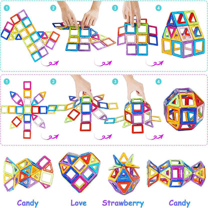 morkka Magnetic Building Blocks, Magnetic Toys Magnets Kids Magnetic Building Blocks Magnetic Toys Magnetic Games for Kids Gift from 3 4 5 6 7 8 Years Boy Girl Building Blocks Children's Toys (76 pcs)