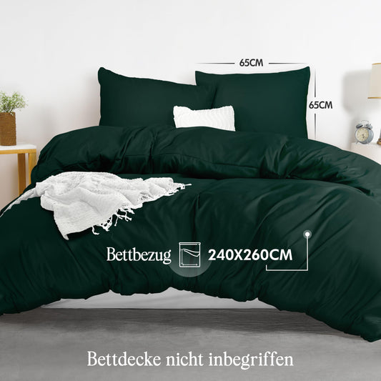 Utopia Bedding Bedding Set - Microfiber Duvet Cover 102x94 inches + 2 Pillow Shams 26x26 inches - Emerald