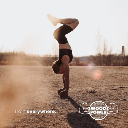 WOODPOWER BalanceBlocks - 2 Handstand blocks in one - support your wrists in bodyweight training, gymnastics, acrobatics, yoga and more (BalanceBlock Comfort).