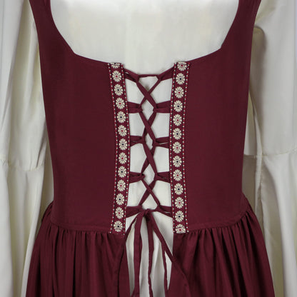 Aibaowedding Renaissance dress women medieval dress medieval costumes women (burgundy, L/XL)