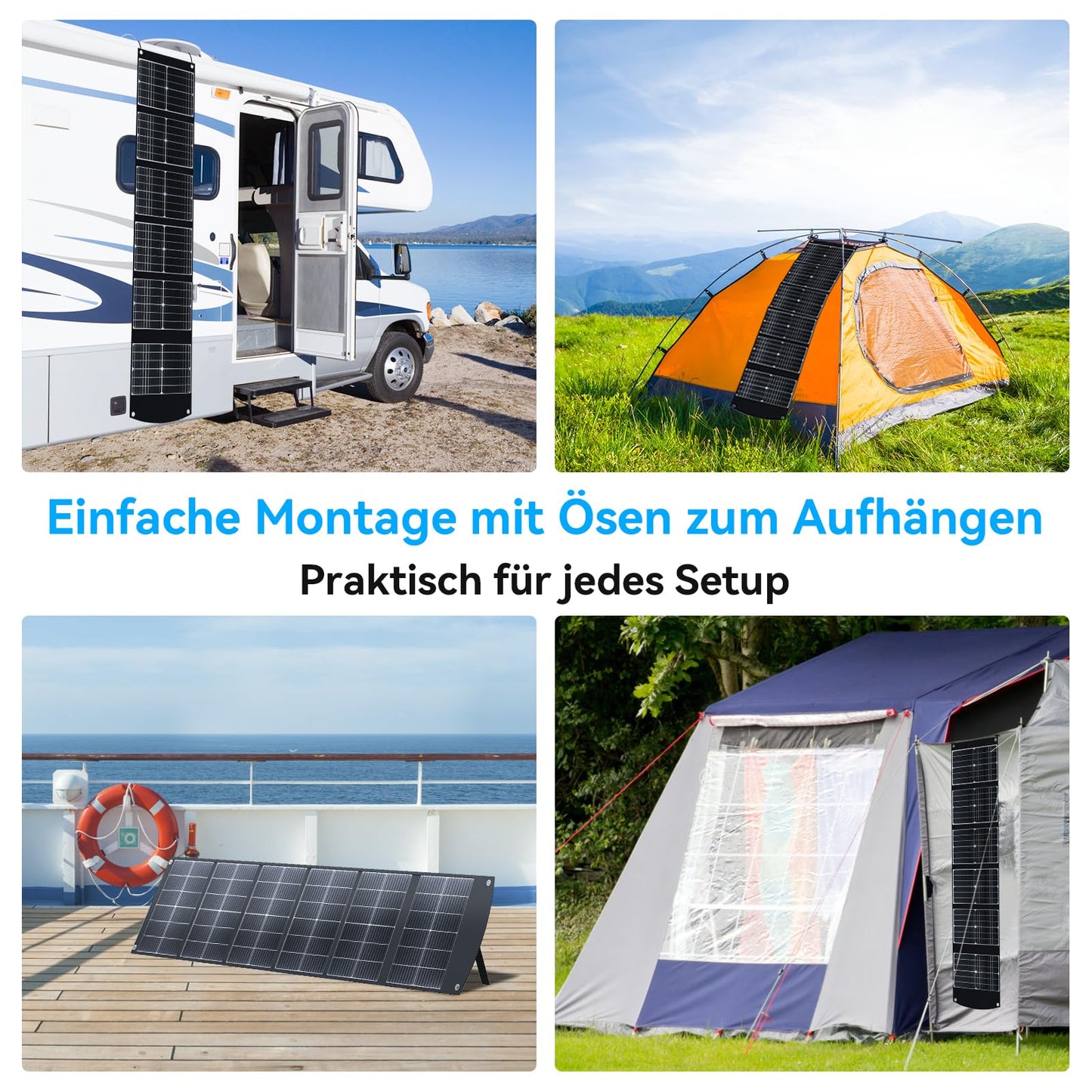 Ecosonique 200W Portable Solar Panel, Foldable Solar Module with Kickstand, USB-C PD3.0 & USB-A QC3.0, MC4 & Multi-Output for Power Stations, Generators, RVs, Camping, Hiking