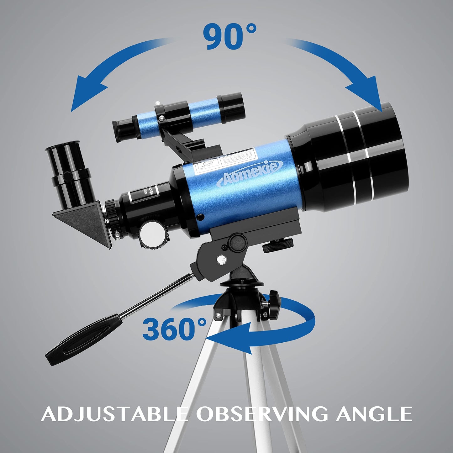 Aomekie Telescope for Kids Beginners 70MM Astronomy Telescope with Smartphone Adapter Aluminum Tripod Barlow and Erecting Eyepiece
