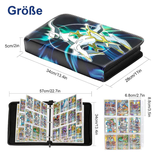 Collectible album for Pokemon cards, 50 pages 900 pockets card binder, Portable waterproof PU card holder, Collectible card albums. It is the perfect gift for kids. 50 pcs per page.