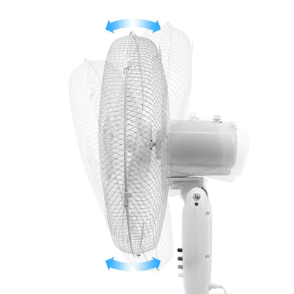 ito electronics ito Pedestal Fan 40 cm diameter white - oscillating + 3 adjustable speeds adjustable height / adjustable tilt angle, 40 x 14 x 125 cm