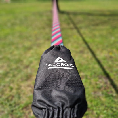 Slackline set, lines, 25 meters length, complete kit for kids, beginners, advanced and professionals, including carrying bag.