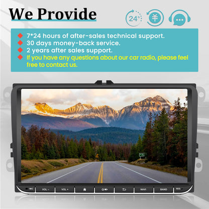 9 inch 2 Din Android car radio for VW Golf 5 6 7 Polo T5 Caddy RCD Passat Skoda Seat, touchscreen radio with navigation Bluetooth Mirror Link FM USB RCA GPS WiFi + rear view camera