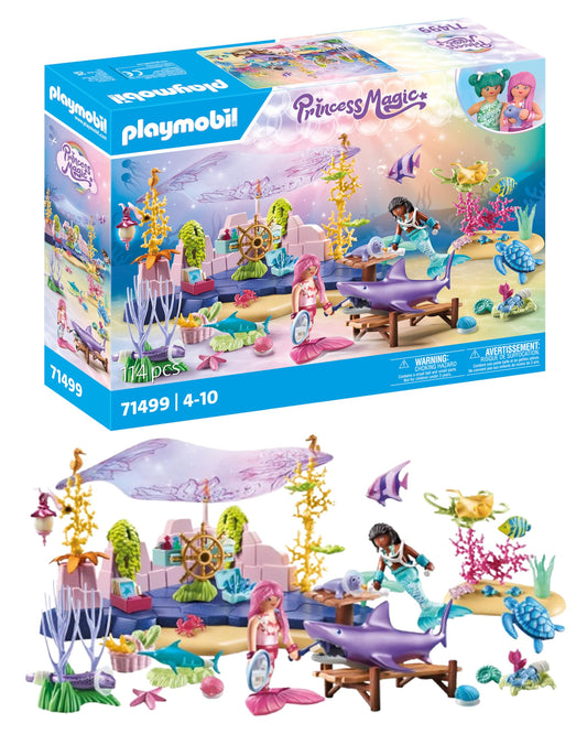 PLAYMOBIL Princess Magic 71499 Underwater Animal Care for marine creatures, caring for sea animals, includes care station, bandages, and more, diverse toys for kids ages 4 and up.