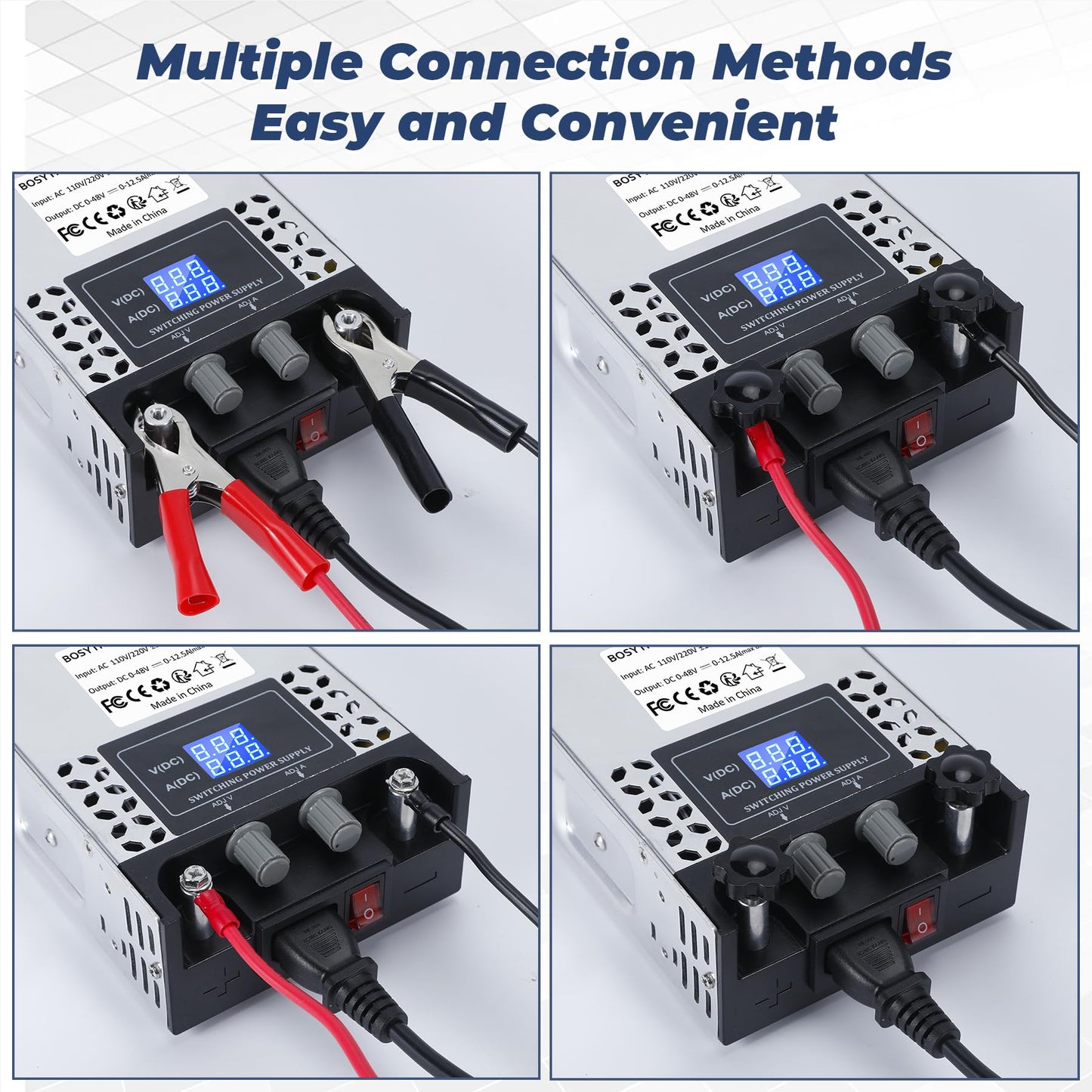 BOSYTRO Adjustable Power Supply 0-48V 0-12.5A 600W Switching Power Supply Transformer Power Supply 230v to 48v SMPS for LED strips, CCTV, 3D printers, radio, camera, lab power supply.