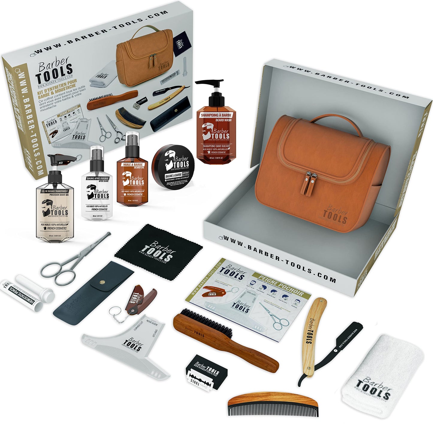 ✮ BARBER TOOLS ✮ Kit/Beard care set/Beard grooming set/Beard and shave | Cosmetics Made in France