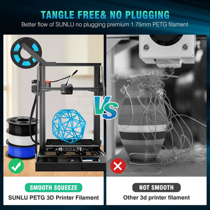 SUNLU PETG Filament 1.75mm, High Strength 3D Printer Filament PETG, Unmatched Durability and Flexibility, 3D Printing Filament, Compatible with Most FDM 3D Printers, 1kg Spool, Gray