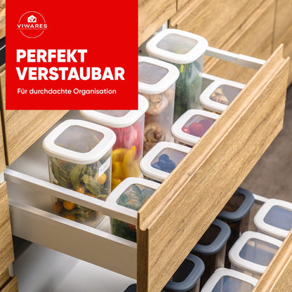 Viware's airtight containers with lids, 6-piece BPA-free storage container set for cereal flour storage kitchen, practical kitchen organizer, food storage containers for freshness.
