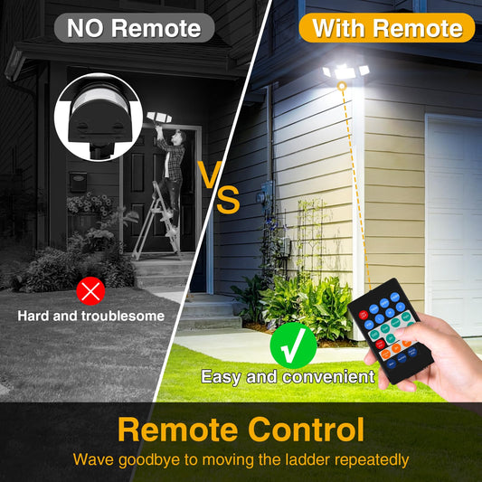 Onforu 55W LED floodlight with motion sensor outdoor remote control 5500LM, 6500K LED outside light with motion sensor IP65 Waterproof for garden garage yard sports field