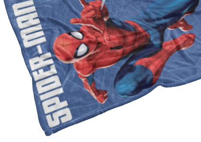 Disney Spiderman web fleece blanket, throw, super soft, bedding, gift for boys and kids, Marvel Hero.