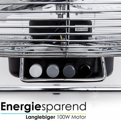 Echo's floor fan | Ø46 cm | 102 m³/min air flow | 1,250 rpm | 3 speed levels | Power wind machine | Air cooler | Standing fan | Room cooler | Fan (full metal)