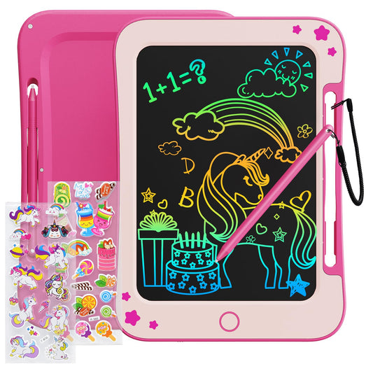 TEKFUN LCD Writing Tablet Kids Toy for Ages 3-7 Boys Girls, 8.5 Inch Magic Drawing Board Doodle Pad for Birthday Christmas Gift (Pink)