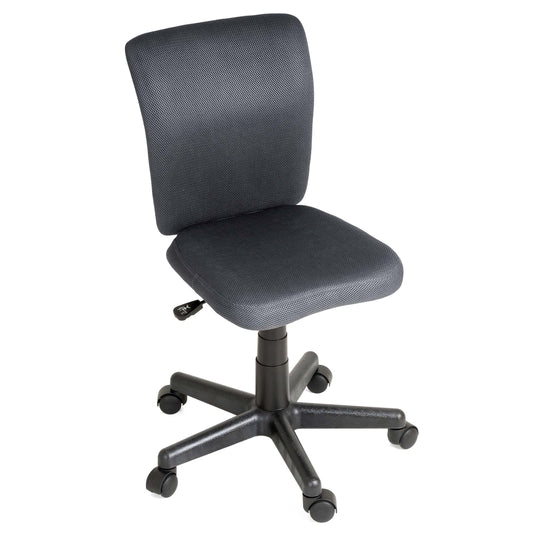 Nexos Trading Children's Office Chair Swivel Chair without Armrests Easily adjustable in height Gray padded with wheels Mesh cover Desk chair