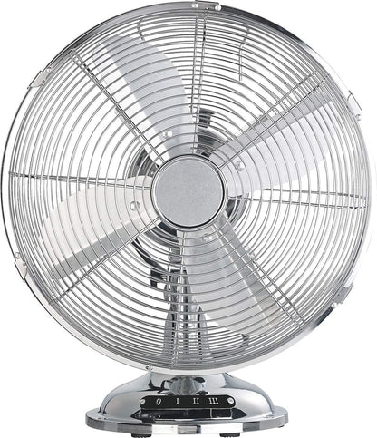 Sichler Housewares Office Fan: Full Metal Desk Fan in Retro Look, Oscillation, 35 W, Ø 30 cm (Antique Fan, Metal Desk Fan, Air Cooler)