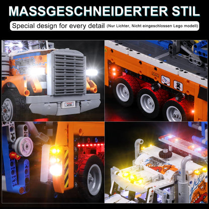 cooldac LED lighting kit compatible with Lego Technic Heavy-Duty Tow Truck, LED light set compatible with Lego 42128 Technic Heavy-Duty Tow Truck model (lights only, no models)