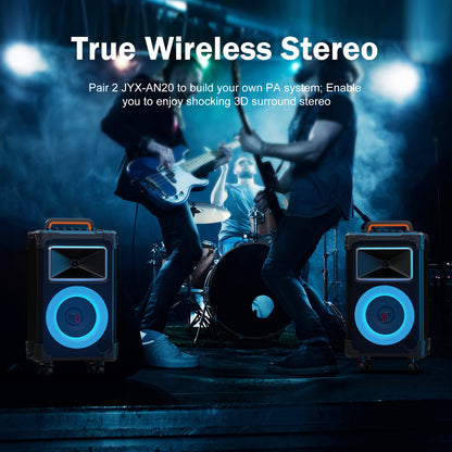 JYX Karaoke Machine, Karaoke System with 2 microphones, Portable Bluetooth Speaker for adults, Party Karaoke Speaker, Subwoofer PA System for gatherings, the best gifts for everyone.