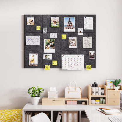 Uoisaiko Large Felt Pin Board for Office: Self-Adhesive Pinboards with 30 Push Pins - 12 Pieces 120x90cm Felt Memo Boards - Bulletin Board Wall Decor for Kitchen