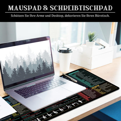Excel mouse pad German, mouse pad Large 80x30x0.3cm Gaming mouse pad XL desk pad Large mouse pad Office accessories Desk pad (German)