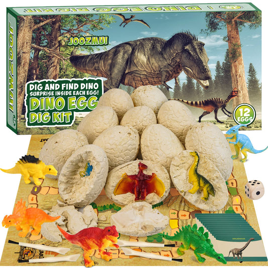 Joozmui Dino Excavation Set for Kids, Dinosaur Egg Toy for Boys Ages 4-10, Figure Gift Children's Toy