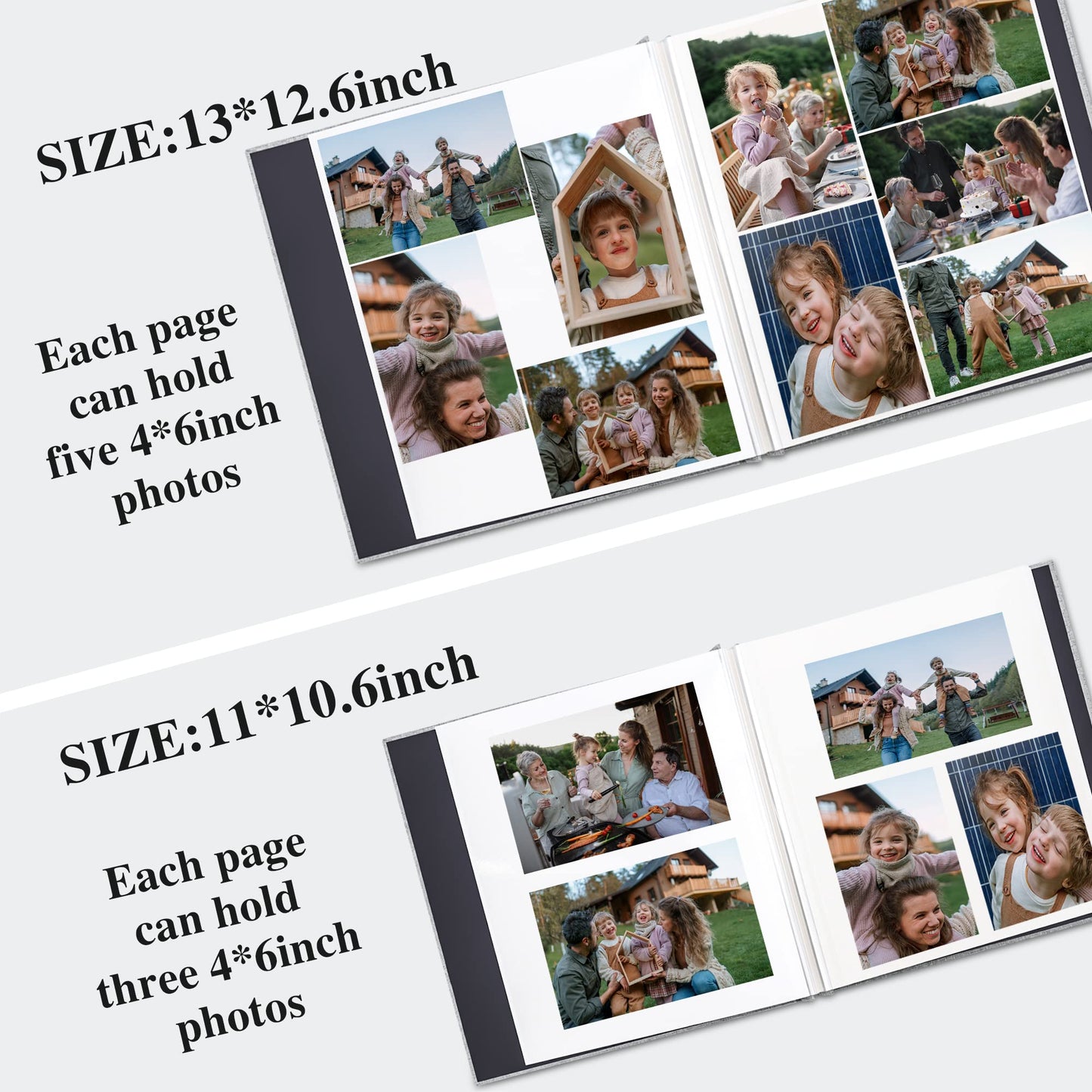 Vienrose self-adhesive photo album 4x6 Stick and customize large linen photo album with 40 white pages, wedding anniversary birthday gifts with a pen, 13x13in