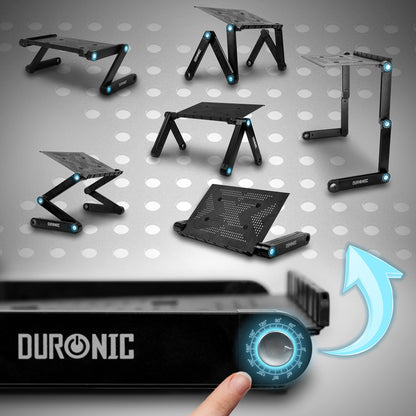 Duronic DML121 Multifunctional Laptop Stand, foldable, adjustable, with 6 joints, for tablet or MacBook.
