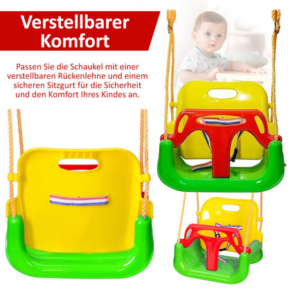 COIL Kids Swing Baby Swing Outdoor 3-in-1 Swing Baby Adjustable Kids Swing Indoor with Backrest Swing Indoor Kids Swing Seat Toddler Swing (C0348-Green)