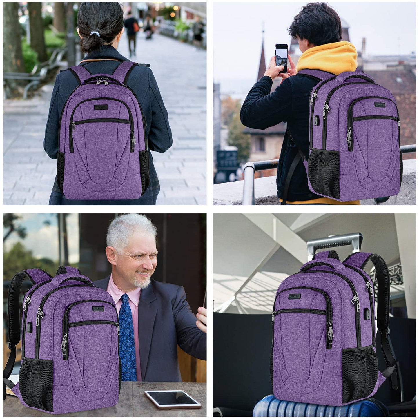 BIKROD backpack for men and women, school backpack for boys and girls, teenagers, waterproof backpack | 17.3 inch laptop bag with USB charging port | perfect for work, travel, hiking with anti-theft pocket.