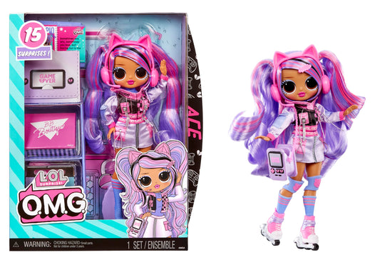 L.O.L. Surprise! OMG Fashion Doll Ace with 15 surprises - doll with gaming-inspired fashion and accessories - perfect for kids ages 4 and up