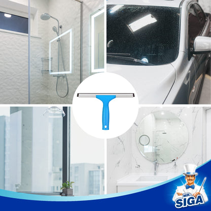 MR.SIGA Window Squeegee and Window Scraper Combo Set, 2 in 1 professional window cleaning kit, glass wiper for shower and glass door.