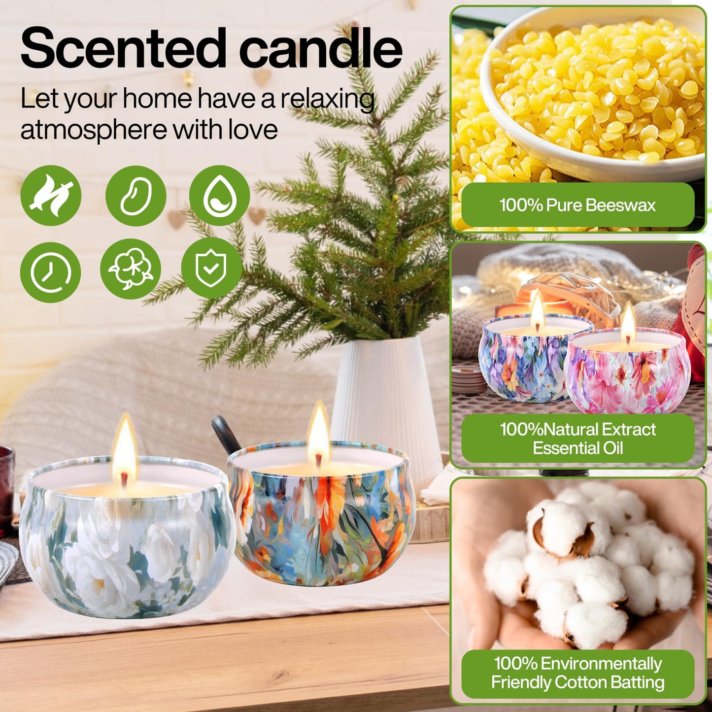 DIY Candle Making Kit, Candle Making Set, Includes 480g Soy Wax, 8 Candle Jars, 4 Color Dyes, and 4 Scents, Candle Making Kit for Adult Beginners