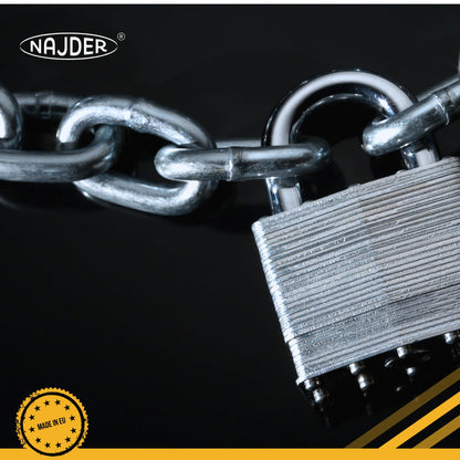 NAJDER stainless steel chain 5m, stainless chain, safety chain, chain for hanging chairs, barrier chains, Max 1180kg, 5mm x 5m, DIN 766, Thickness 5mm, Stainless Steel A4, Inox, AISI 316, Premium Quality