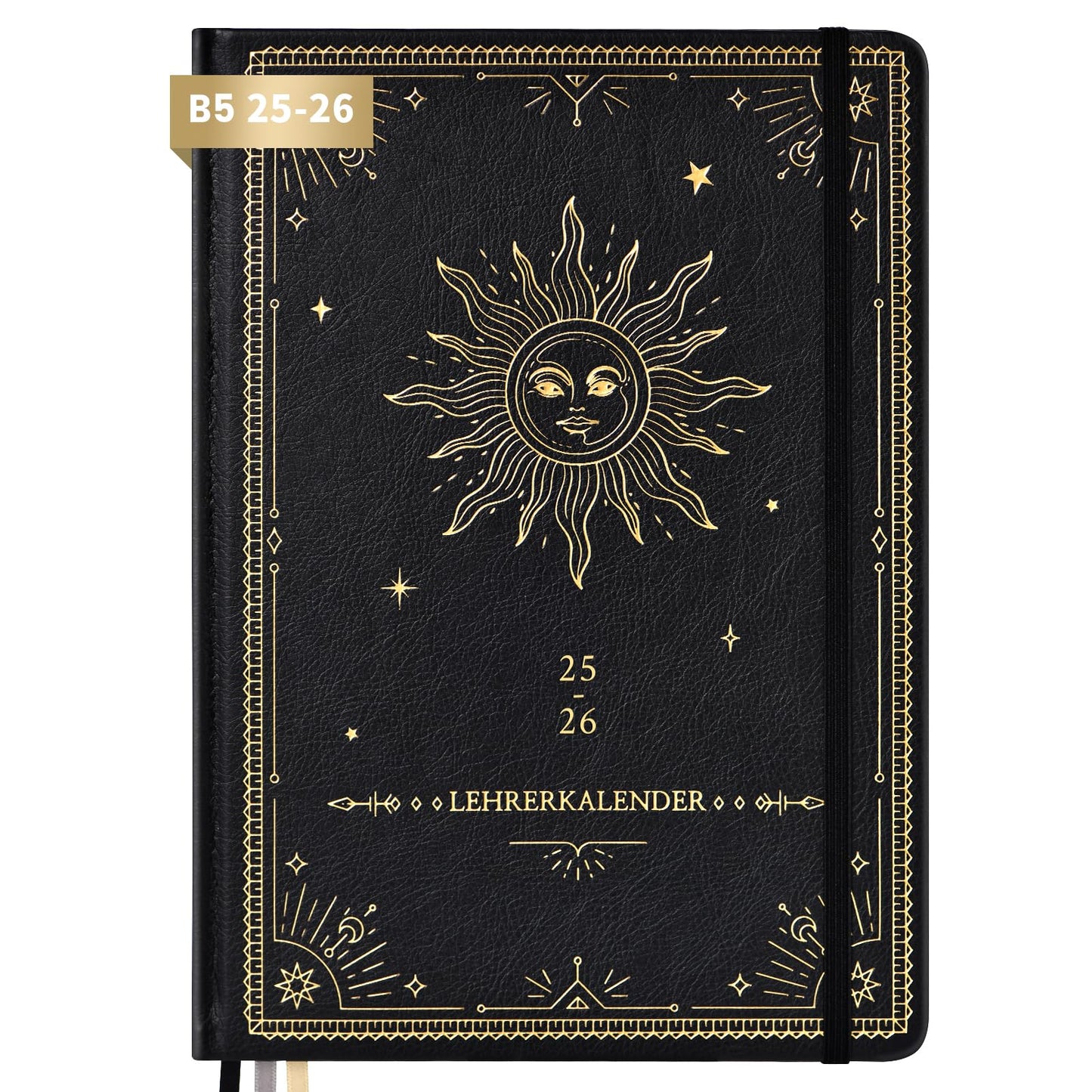 Teacher planner 2025 2026, teacher planner 2025 2026 a5 from August 2025 to July 2026, school planner 2025 2026 for teachers, 17.5x25 cm, hardcover teacher planner, slip pocket, black.