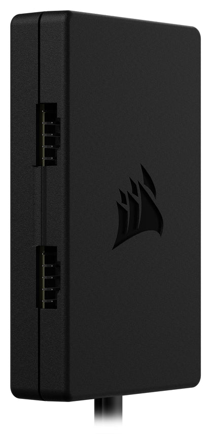 Corsair Internal 4-Port Hub - 4X USB 2.0 ports 9-pin - Easy attachment via magnet - Compatible with most Intel and AMD motherboards - Black